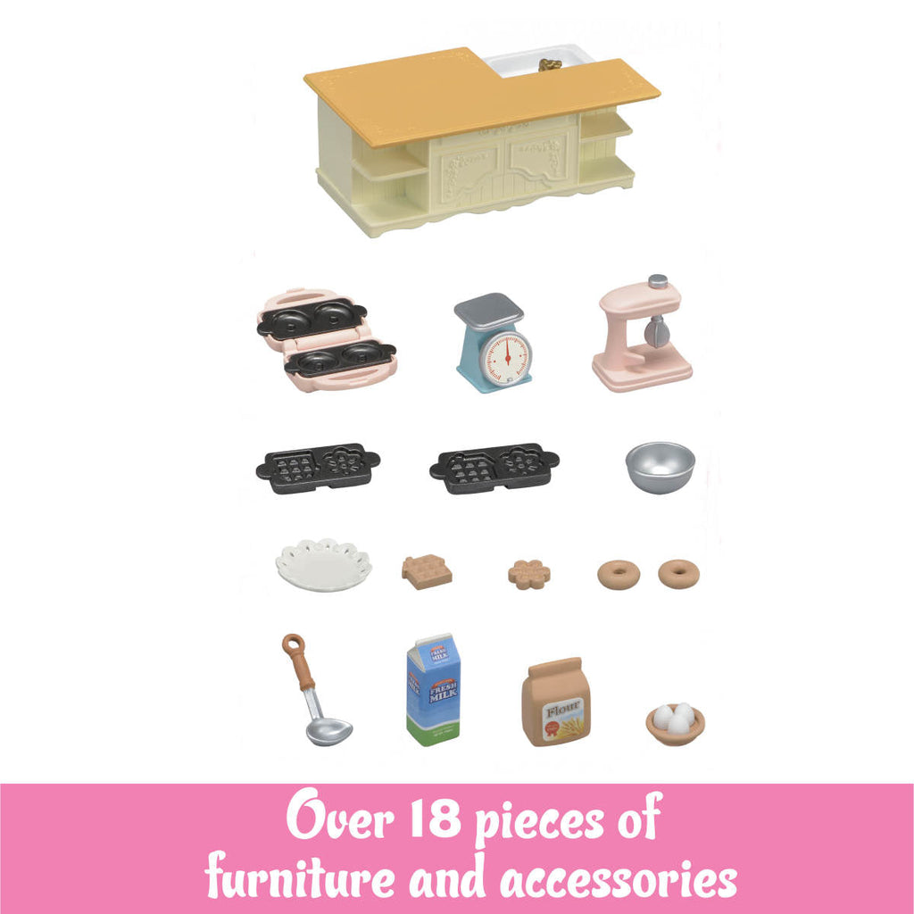 Calico Critters Kitchen Island Furniture and Accessories Set