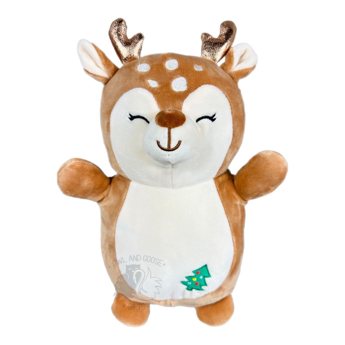 Squishmallow 10 Inch Dawn the Fawn Christmas Hug Mees Plush Toy