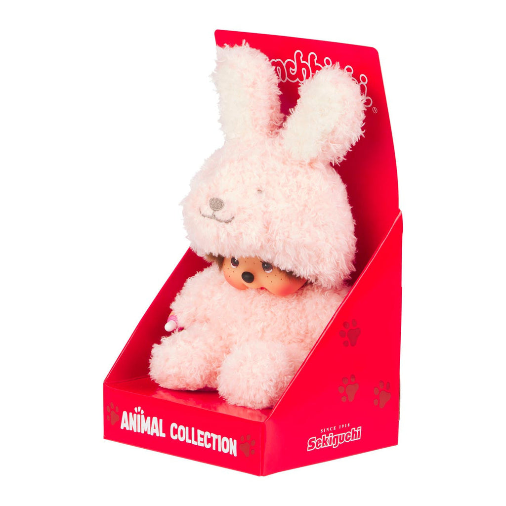 Monchhichi 7 Inch Sitting Fluffy Bunny Plush Doll Toy