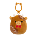 Squishmallow 3.5 Inch Jericho the Gingerbread Cow Christmas Plush Clip