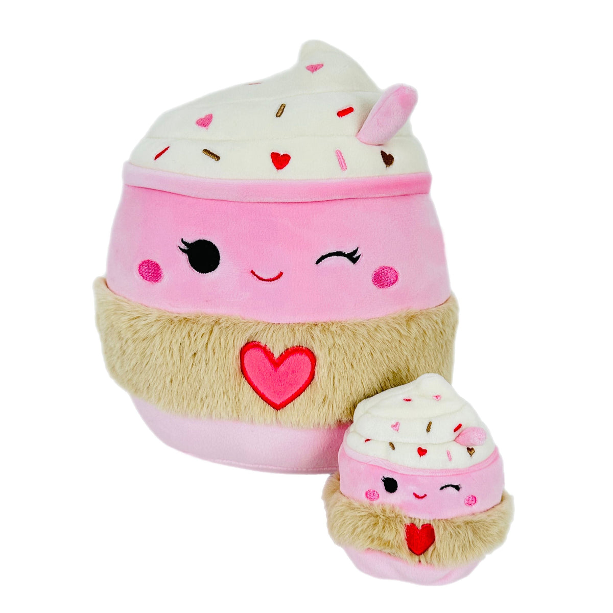 Squishmallow 8 Inch/3.5 Inch Jenny the Heart Latte 'Mallows & Minis Valentine Plush Toy Set