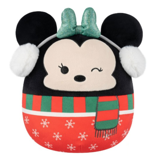 Squishmallow 8 Inch Minnie Mouse with Earmuffs Disney Christmas Plush Toy