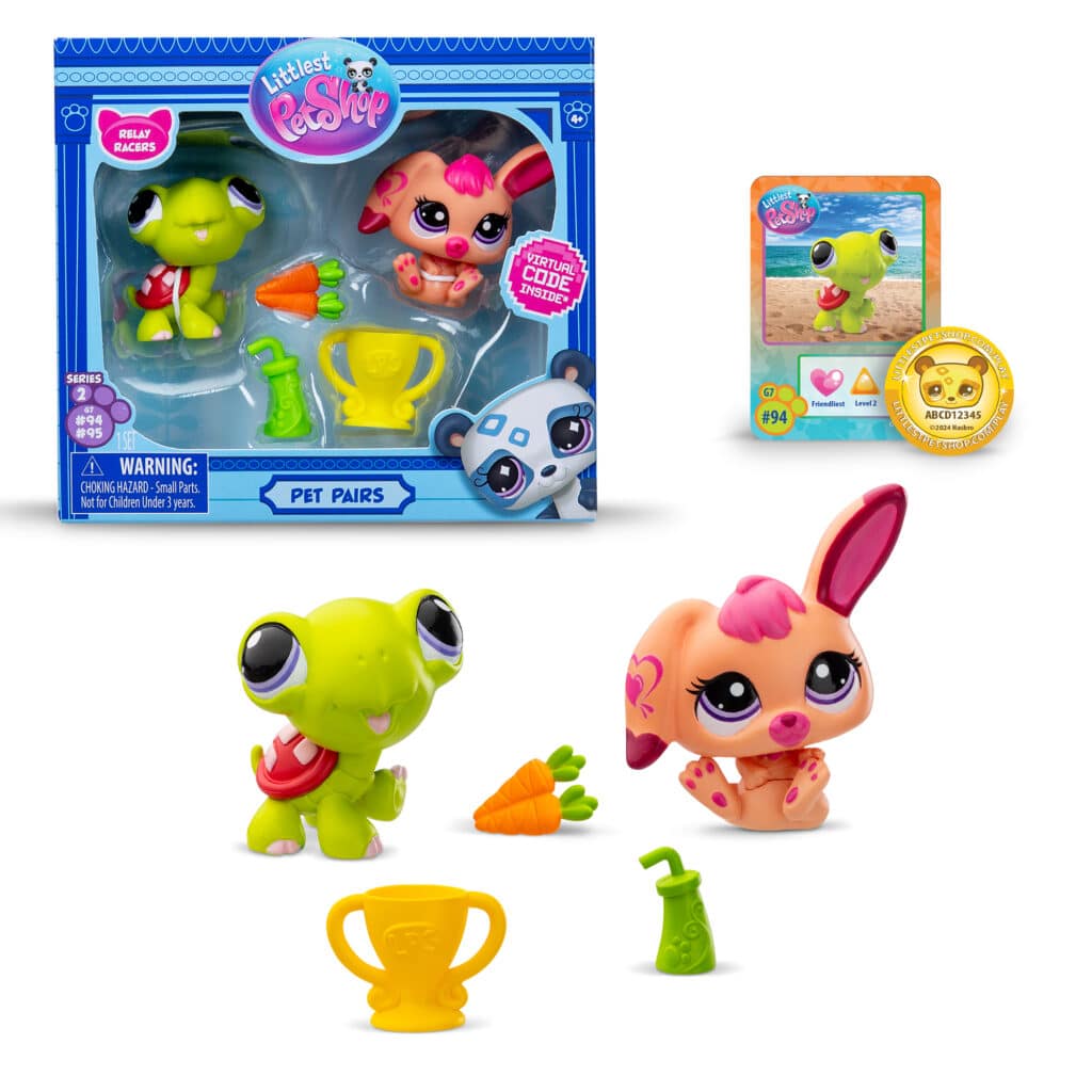 Littlest Pet Shop Gen 7 Series 2 Pet Pairs - Turtle #94 and Pink Rabbit #95