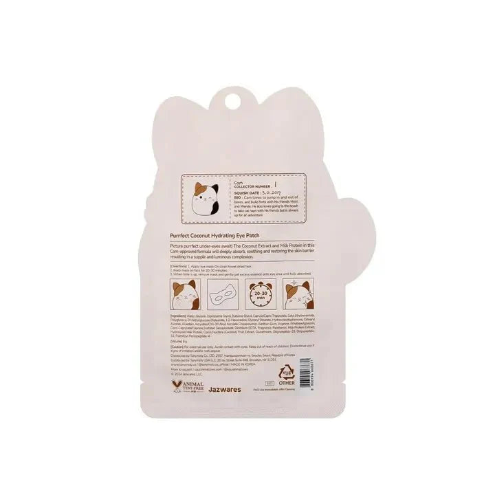 Squishmallow X TONYMOLY Cam's Purrfect Coconut Hydrating Eye Mask