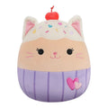 Squishmallow 12 Inch Miriam the Cupcake Cat with Hearts Valentine Plush Toy